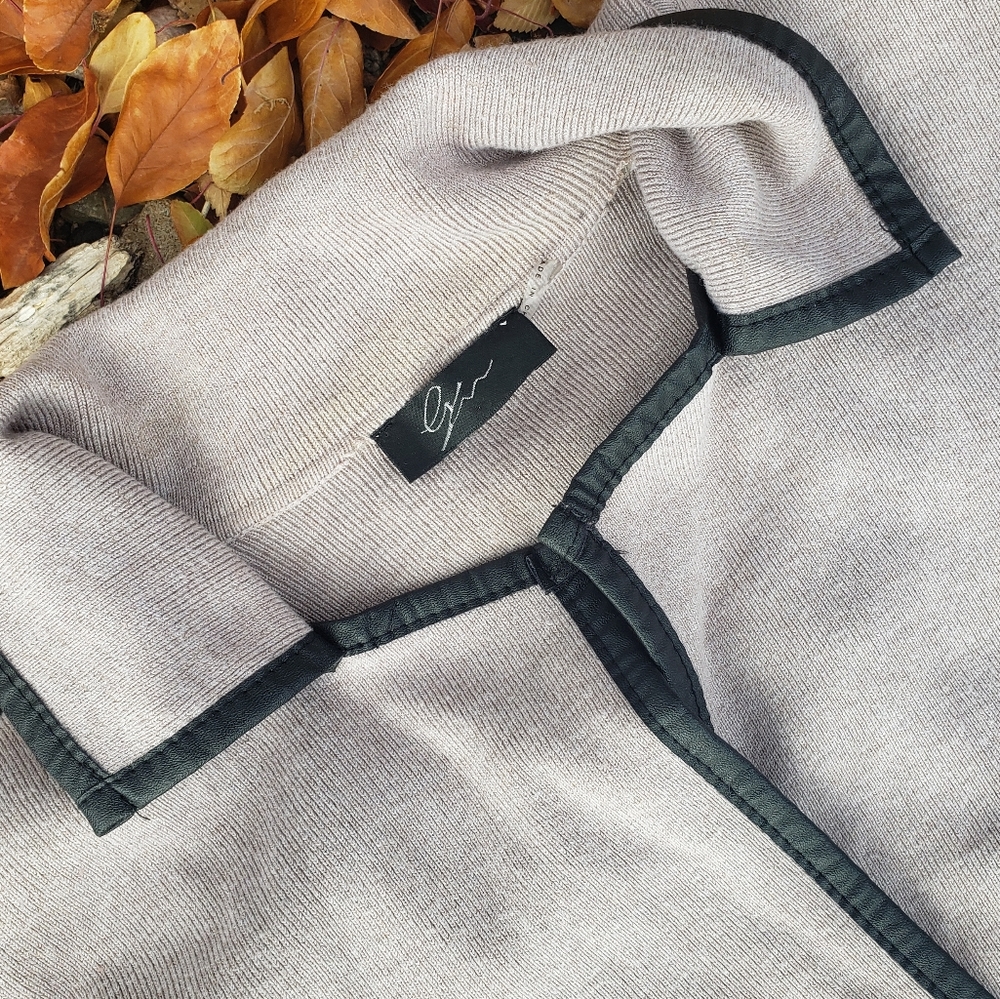 Sweater w/ leather trim